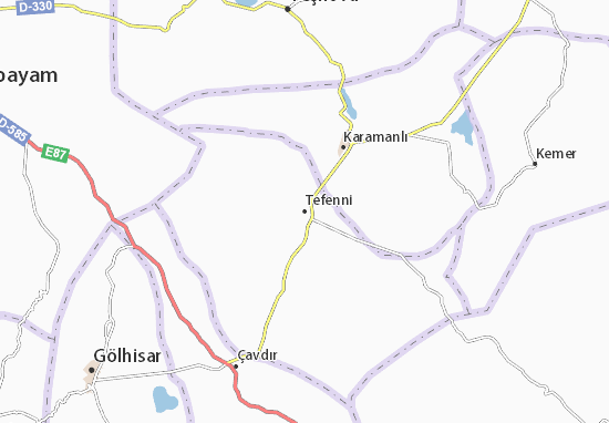 Mapa Tefenni