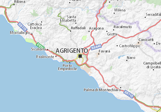 Kaart Plattegrond Agrigento
