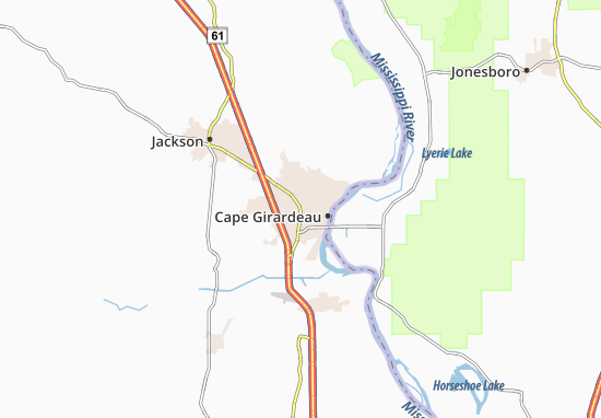 Kaart Plattegrond Cape Girardeau