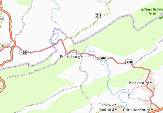 Mapa Pearisburg