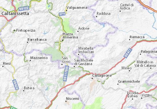 Karte Stadtplan Mirabella Imbaccari