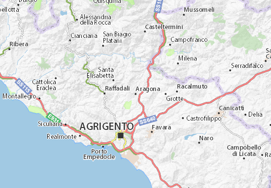 Karte Stadtplan Aragona