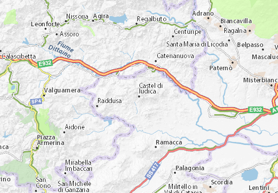 Kaart Plattegrond Castel di Iudica
