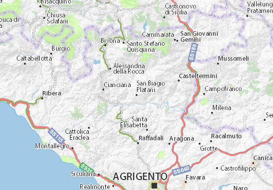 San Biagio Platani Map