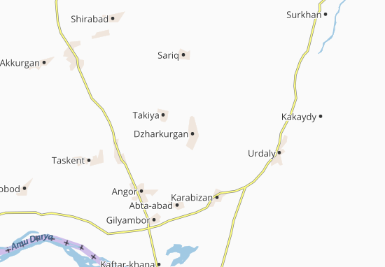 Karte Stadtplan Dzharkurgan