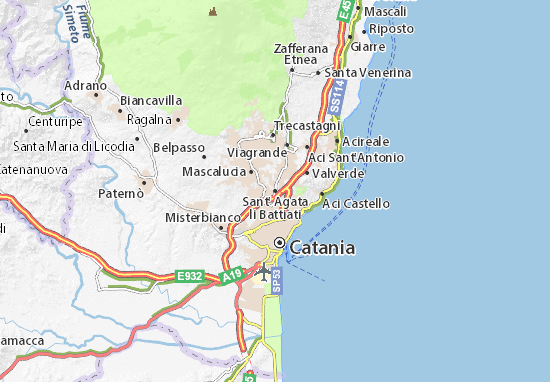 Karte Stadtplan Sant&#x27; Agata li Battiati