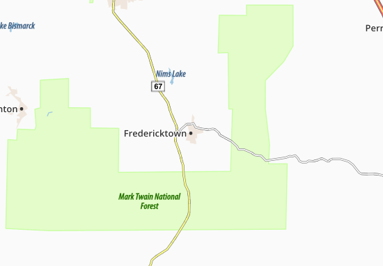 Kaart Plattegrond Fredericktown