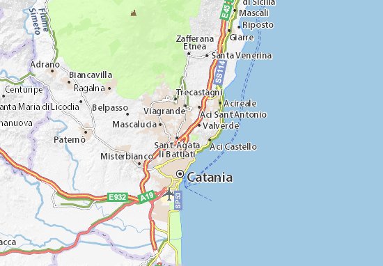 Karte Stadtplan San Gregorio di Catania