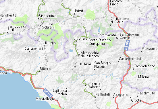 Karte Stadtplan Alessandria della Rocca