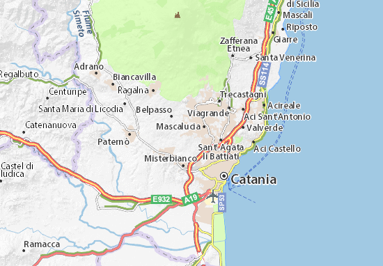 Karte Stadtplan San Pietro Clarenza