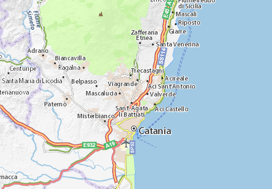 Karte Stadtplan San Giovanni la Punta