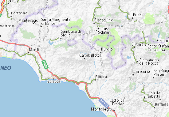 Karte Stadtplan Caltabellotta