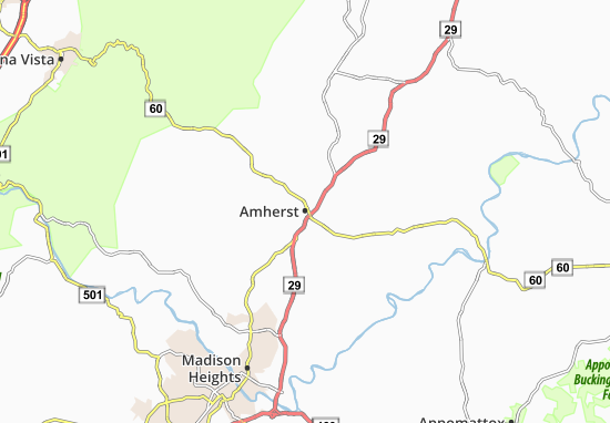 Karte Stadtplan Amherst