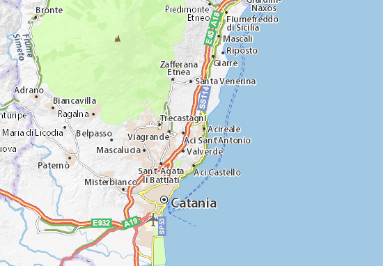 Aci Catena Map