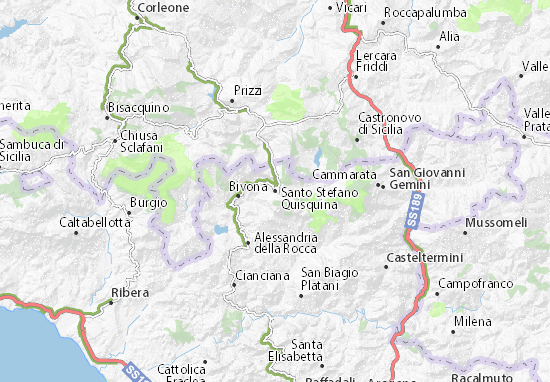 Kaart Plattegrond Santo Stefano Quisquina