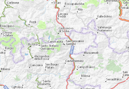 Karte Stadtplan San Giovanni Gemini