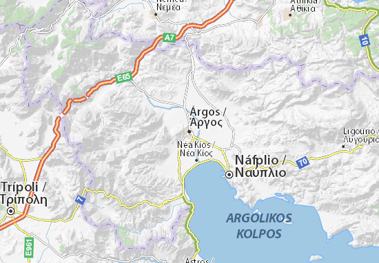 Karte Stadtplan Árgos