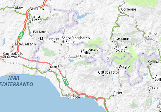 Kaart Plattegrond Sambuca di Sicilia