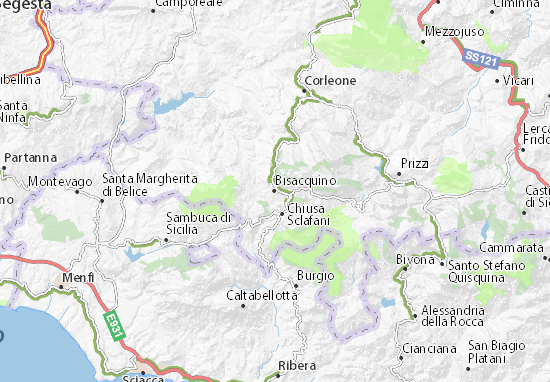 Kaart Plattegrond Bisacquino