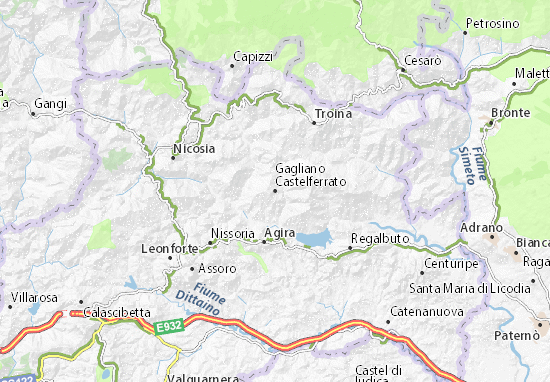 Mapa Gagliano Castelferrato
