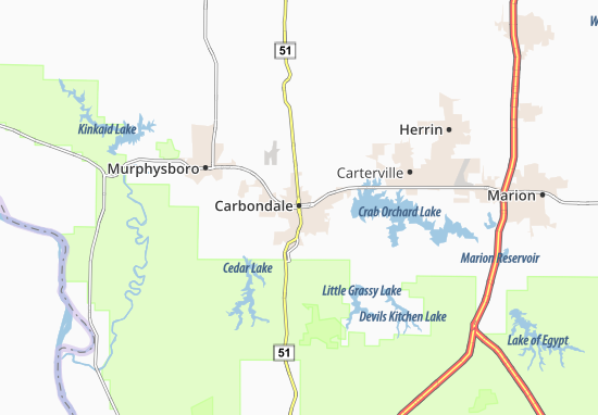 Kaart Plattegrond Carbondale
