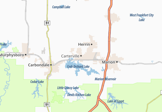 Mapa Carterville