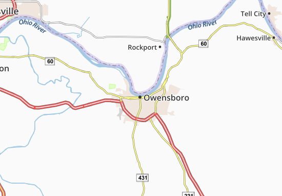Kaart Plattegrond Owensboro