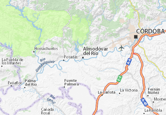 Karte Stadtplan Almodóvar del Río
