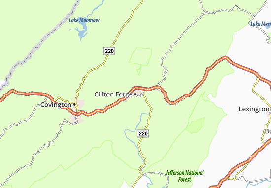 Kaart Plattegrond Clifton Forge