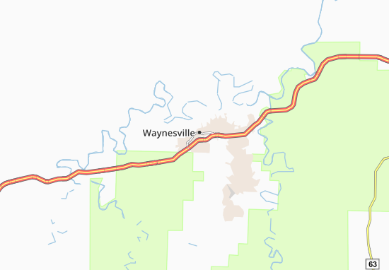 Kaart Plattegrond Waynesville