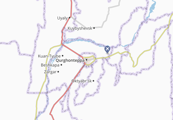 Kaart Plattegrond Qurghonteppa