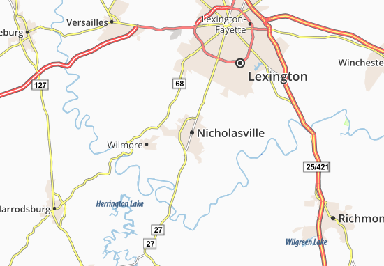 Kaart Plattegrond Nicholasville