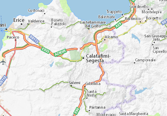 Karte Stadtplan Calatafimi-Segesta