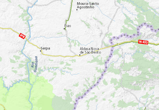 Karte Stadtplan Aldeia Nova de São Bento