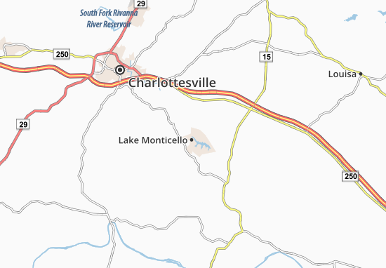 Karte Stadtplan Lake Monticello
