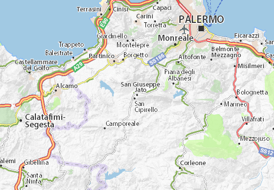 Karte Stadtplan San Giuseppe Jato