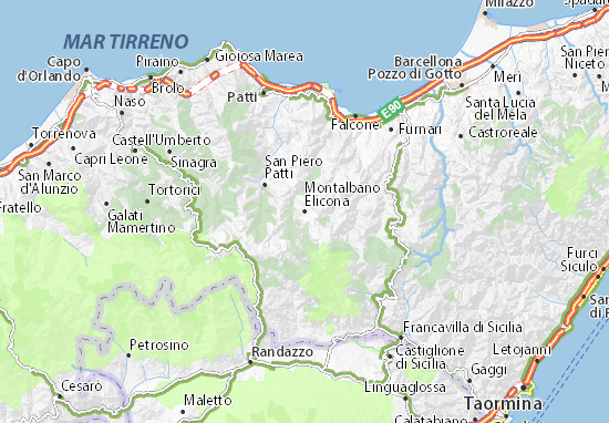 Karte Stadtplan Montalbano Elicona