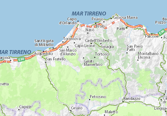 Karte Stadtplan Galati Mamertino
