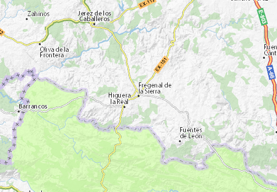 Kaart Plattegrond Fregenal de la Sierra