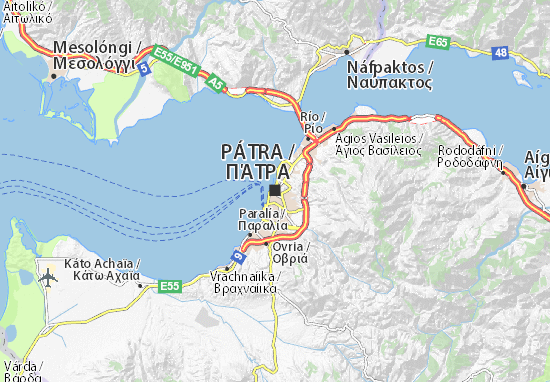 Patras Map: Detailed maps for the city of Patras - ViaMichelin
