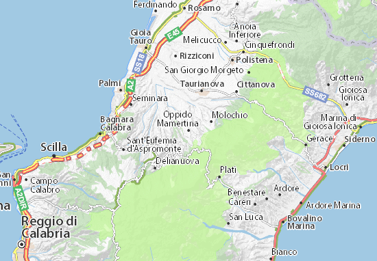 Karte Stadtplan Oppido Mamertina