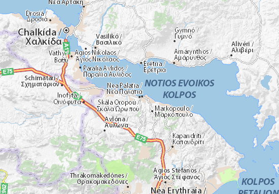 Karte Stadtplan Skála Oropoú