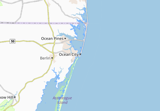 Karte Stadtplan Ocean City