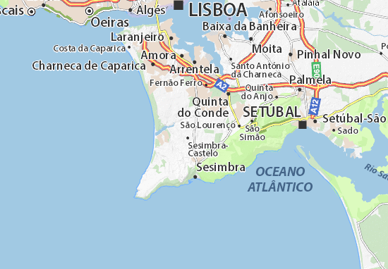 Karte Stadtplan Sesimbra-Castelo