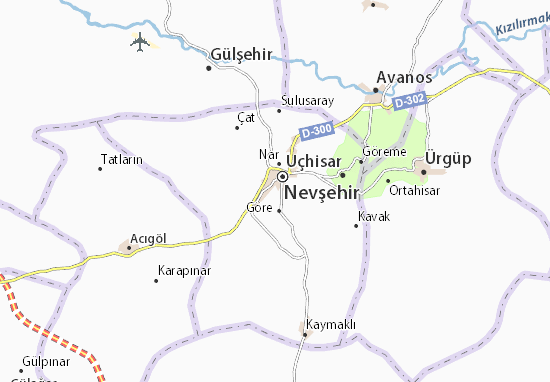 Kaart Plattegrond Nevşehir