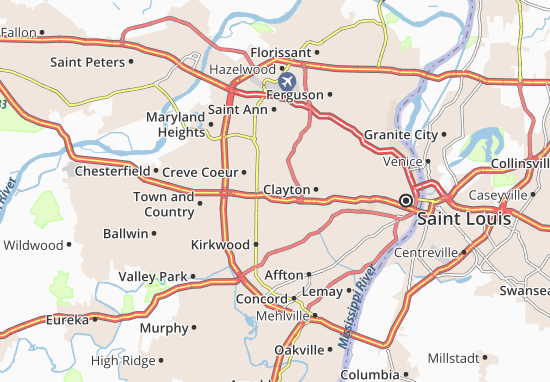 Karte Stadtplan Ladue