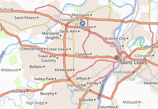 Kaart Plattegrond Ladue