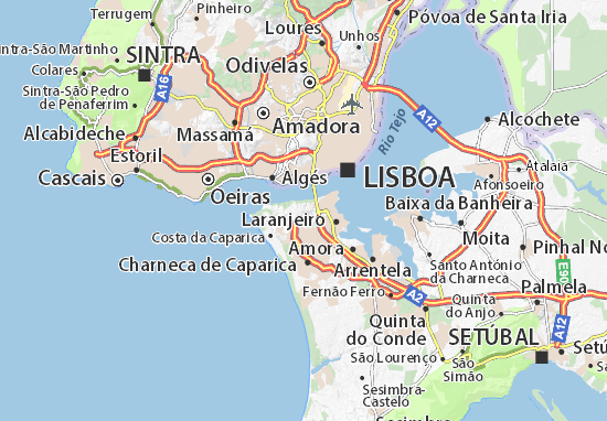 Karte Stadtplan Caparica