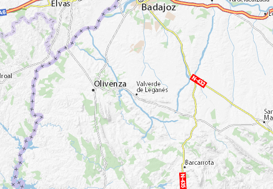 Karte Stadtplan Valverde de Leganés