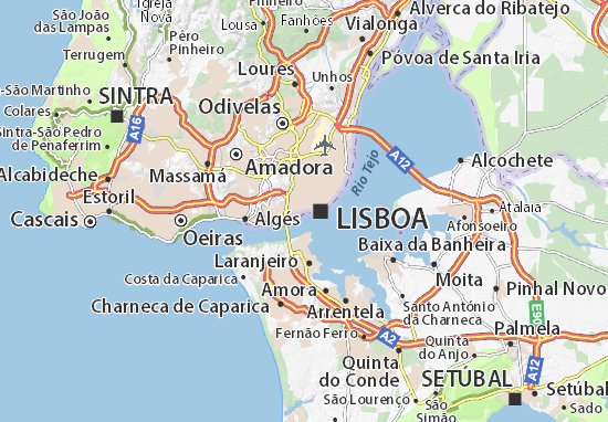 Karte Stadtplan Santos-o-Velho